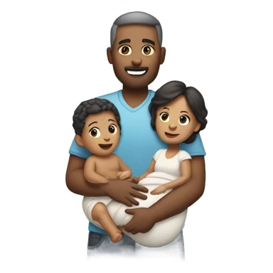 Mother father with new baby sticker