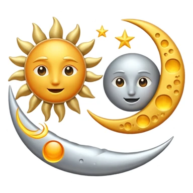 The sun and The moon dancing  sticker