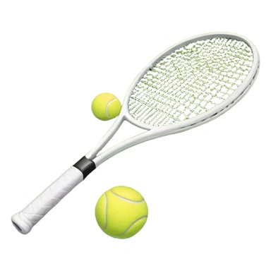 A tennis racket and ball on a grass or hardcourt surface, symbolizing the sport. The racket has a sleek design with tightly strung strings, while the bright tennis ball rests nearby, capturing the essence of precision, agility, and competition. sticker