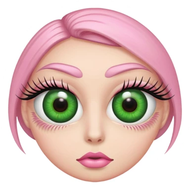 pink green eyeballs lashes only sticker