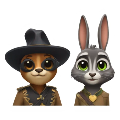 Coneja y zorro de Zootopia. sticker