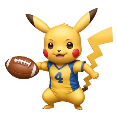 pikachu playing flag football sticker