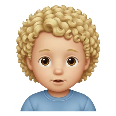 Make a cute baby boy with blonde curly hair  sticker