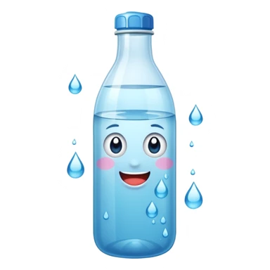 botella de vidrio de agua sin rostro sticker
