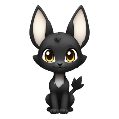 a anthro chibi-style black sparkle-Fakémon-hybrid full body sticker