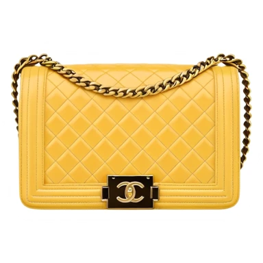 light yellow chanel le boy gold chain bag sticker