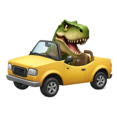 T-Rex driving a car  sticker