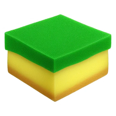green flat square dish sponge sticker