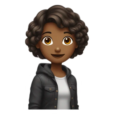 Amoureux une fille au cheveux noir et une fille au cheveux brun sticker