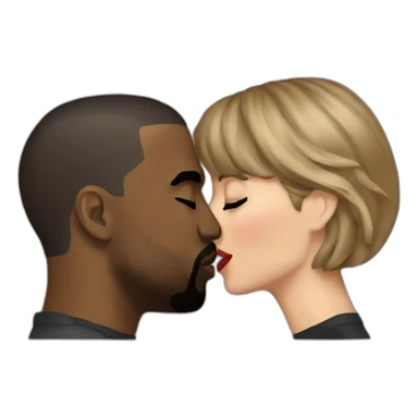 kanye and taylor swift kissing sticker