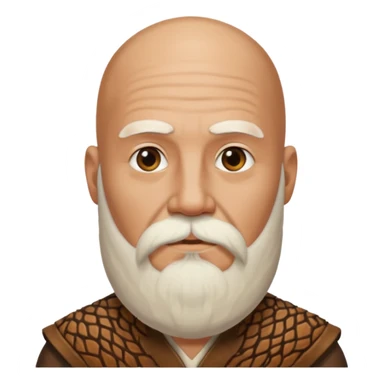 ancient man bold head, animal skin leather sticker
