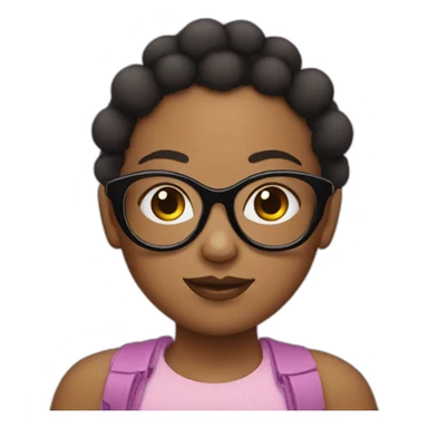 girl with 2 afro puffs with glasses sticker
