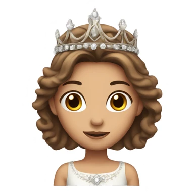Princess with brown hair and diadem sticker