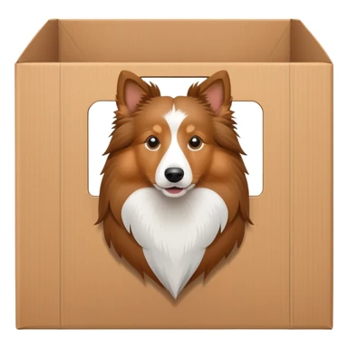 Shetland sheepdog in a box sticker