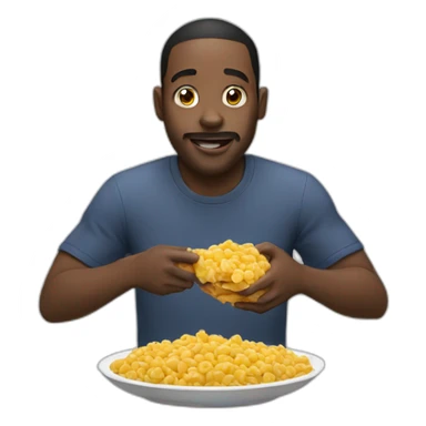 black man eat sticker