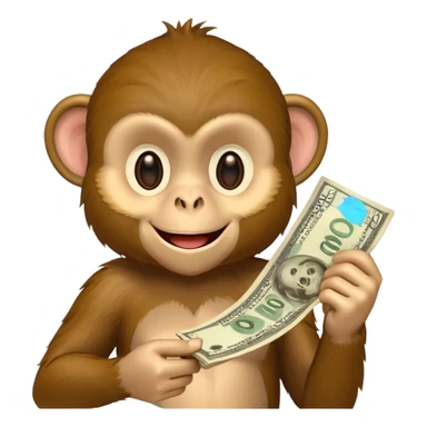 monkey with money  sticker
