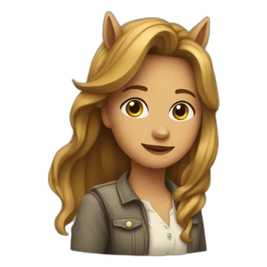 Une fille sur Un cheval  sticker