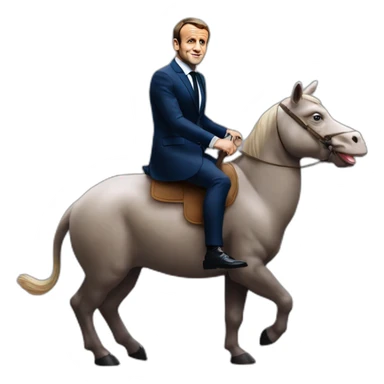 Emmanuel macron sur un hippopotame sticker