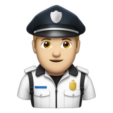 French policeman White man White police jacket sticker