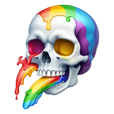 skull vomiting a rainbow sticker