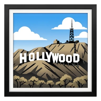 hollywood sign sticker