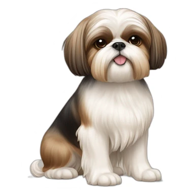 Dog Shih Tzu with a bow on head full-body sticker