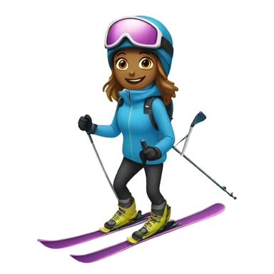 Girl skiing sticker