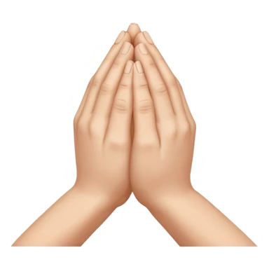 Caucasian hands pressed together, praying sticker