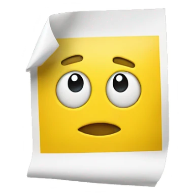 yellow emoji holding a paper sticker