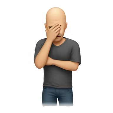 Bald guy facepalm sticker