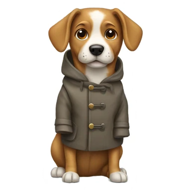 dog wearing a coat sticker