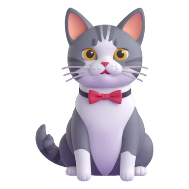 cat with bowtie sticker