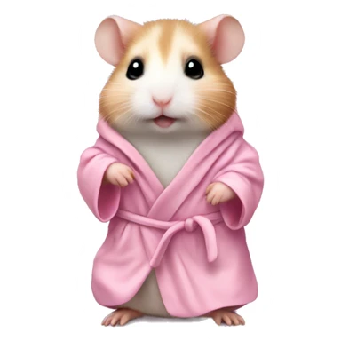 baby hamster in light pink robe full body sticker