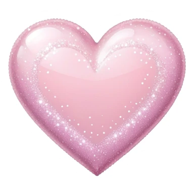 pastel pink heart with sparkles and glitter effect sticker