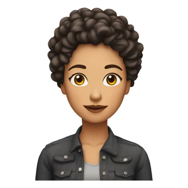 mujer pelo rizado largo moreno sticker