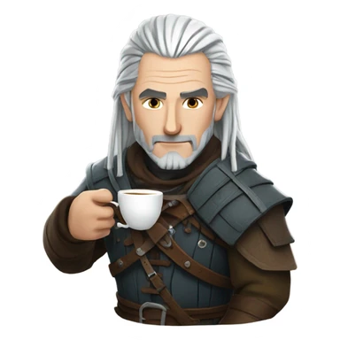 Witcher having a cuppa tea sticker