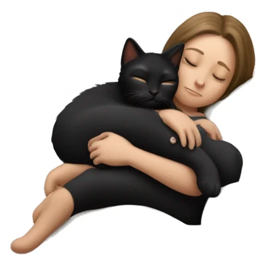 Black kitty sleeping on brunette white girl's lap sticker