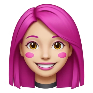 fuchsia charcoal color dyed straight hair on a woman emoji sticker