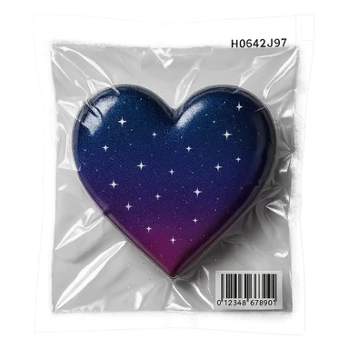 a heart with a night sky gradient, tiny stars scattered sticker
