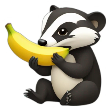 badger eating banana sticker