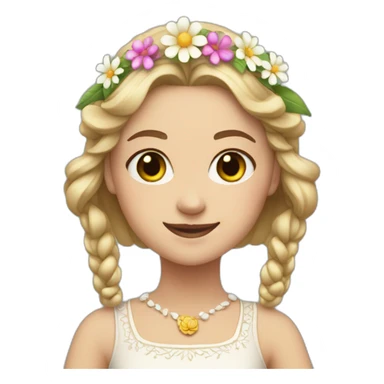 white girl in folk costume with flower crown dancing sticker