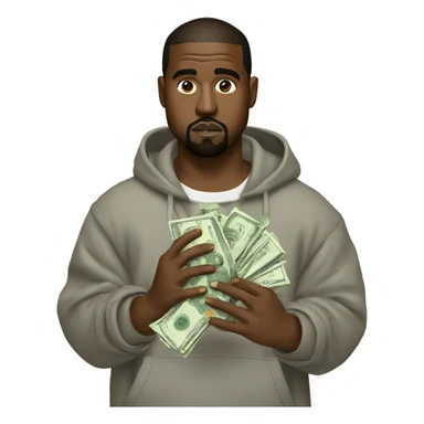 Kanye west holding money  sticker