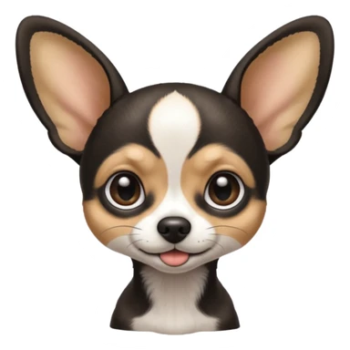 Full White and black Chihuahua - tiny, skinny and big ears sticker