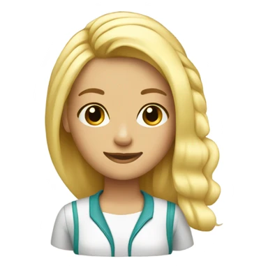 Blonde hairdresser girl sticker