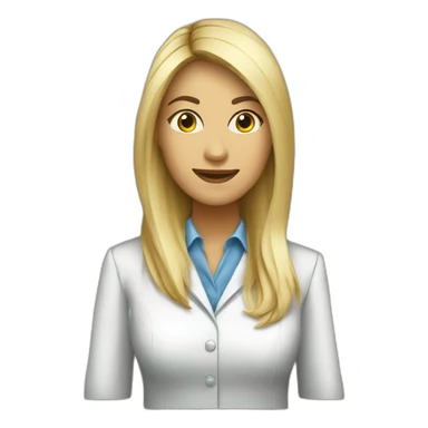 mujer conferencista blanca pelo largo liso negro  sticker