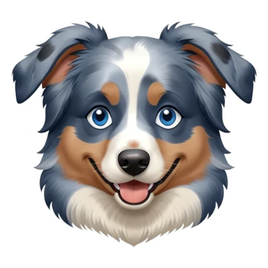 Dark blue merle australian-shepherd blue eyes teen happy playful sticker