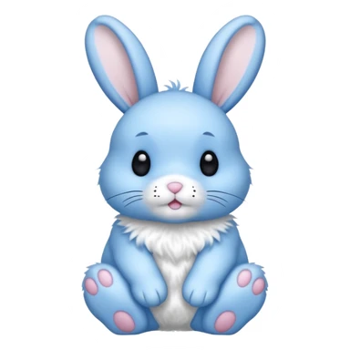 A blue bunny with black polka dots sticker