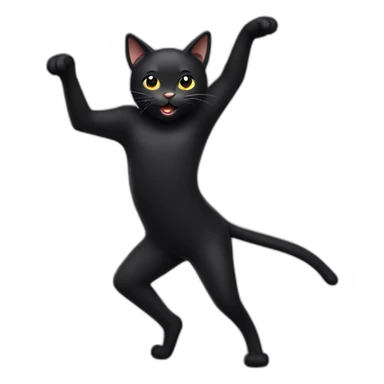 dancing black cat sticker