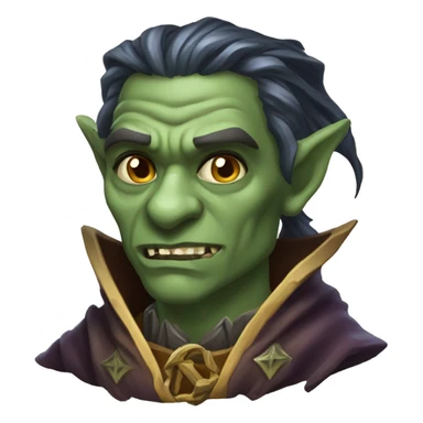 half-orc male wizard necromancer sticker