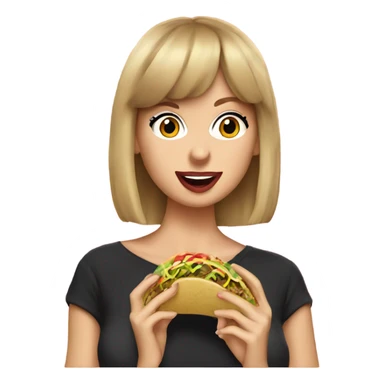 Taylor swift eating a taco sticker